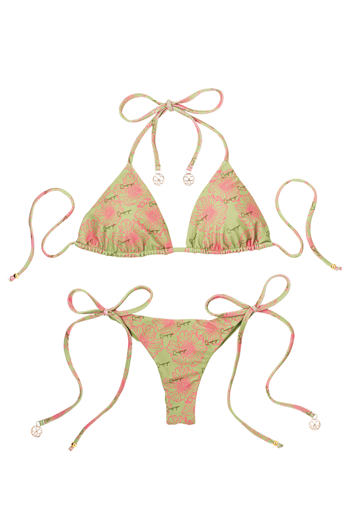 CORALILLO BIKINI SET - GARDENIA PRINT/KIWI