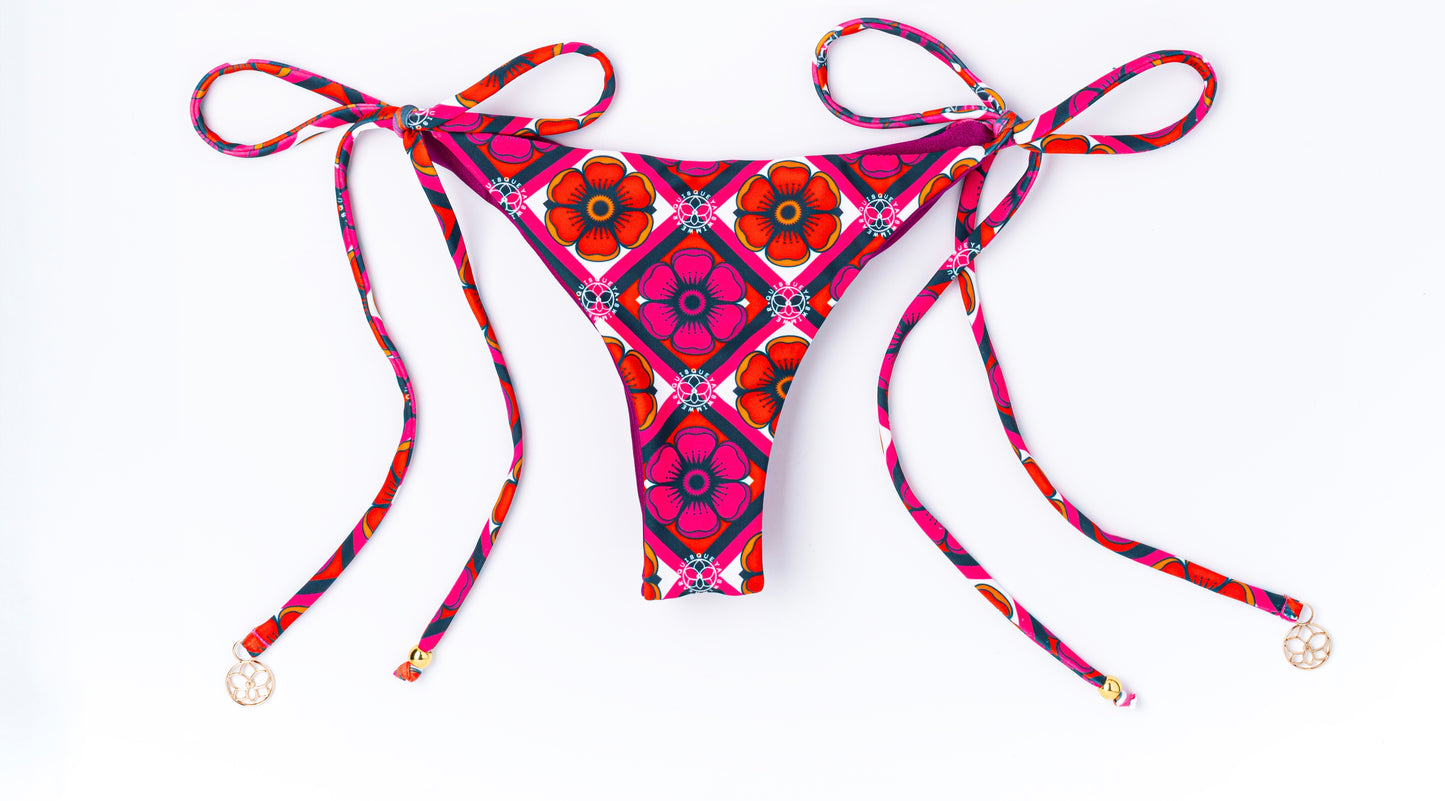 CORALILLO BIKINI BOTTOM - FLORAL PRINT/ MAGENTA