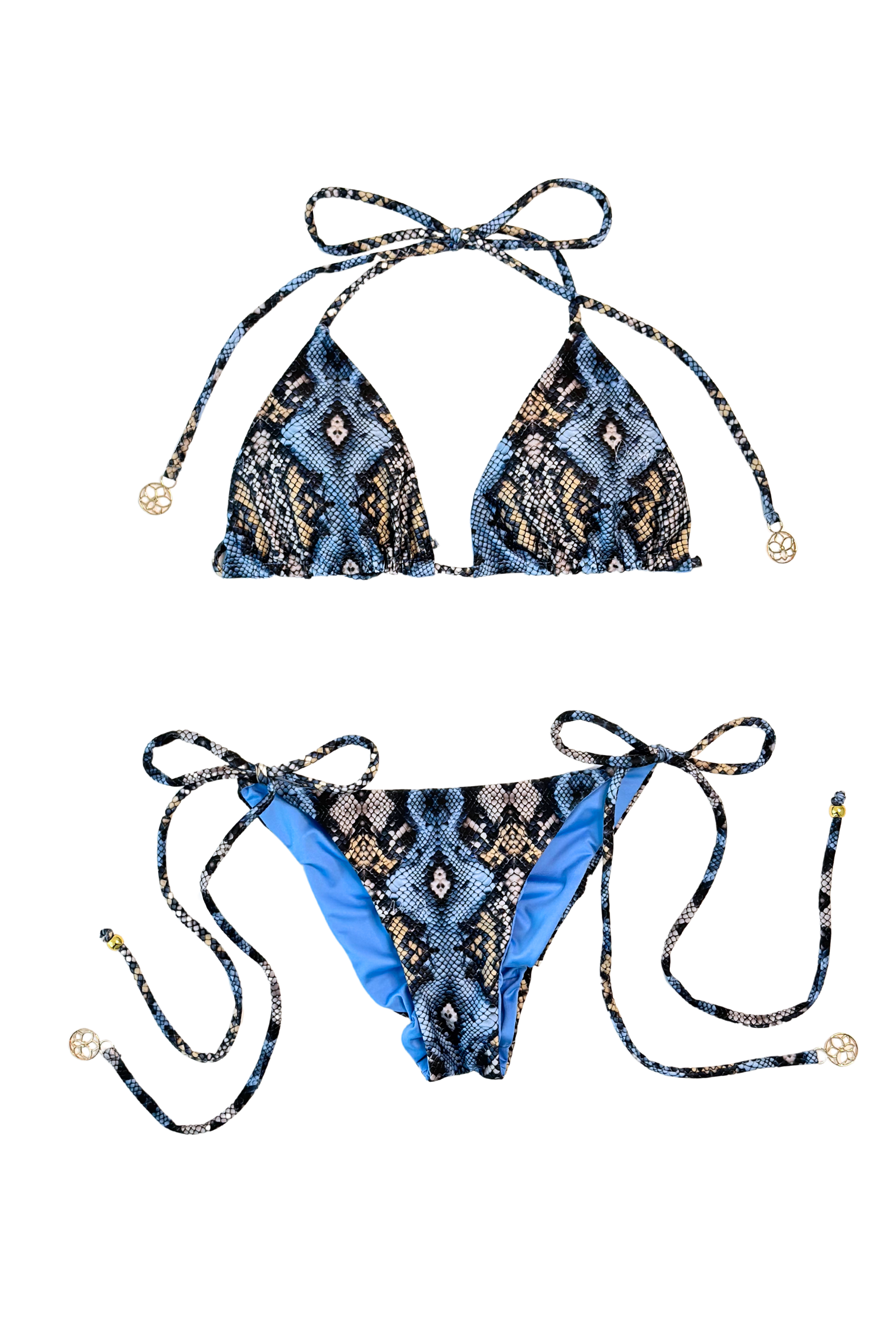 CORALILLO TRIANGLE BIKINI TOP - SNAKE PRINT