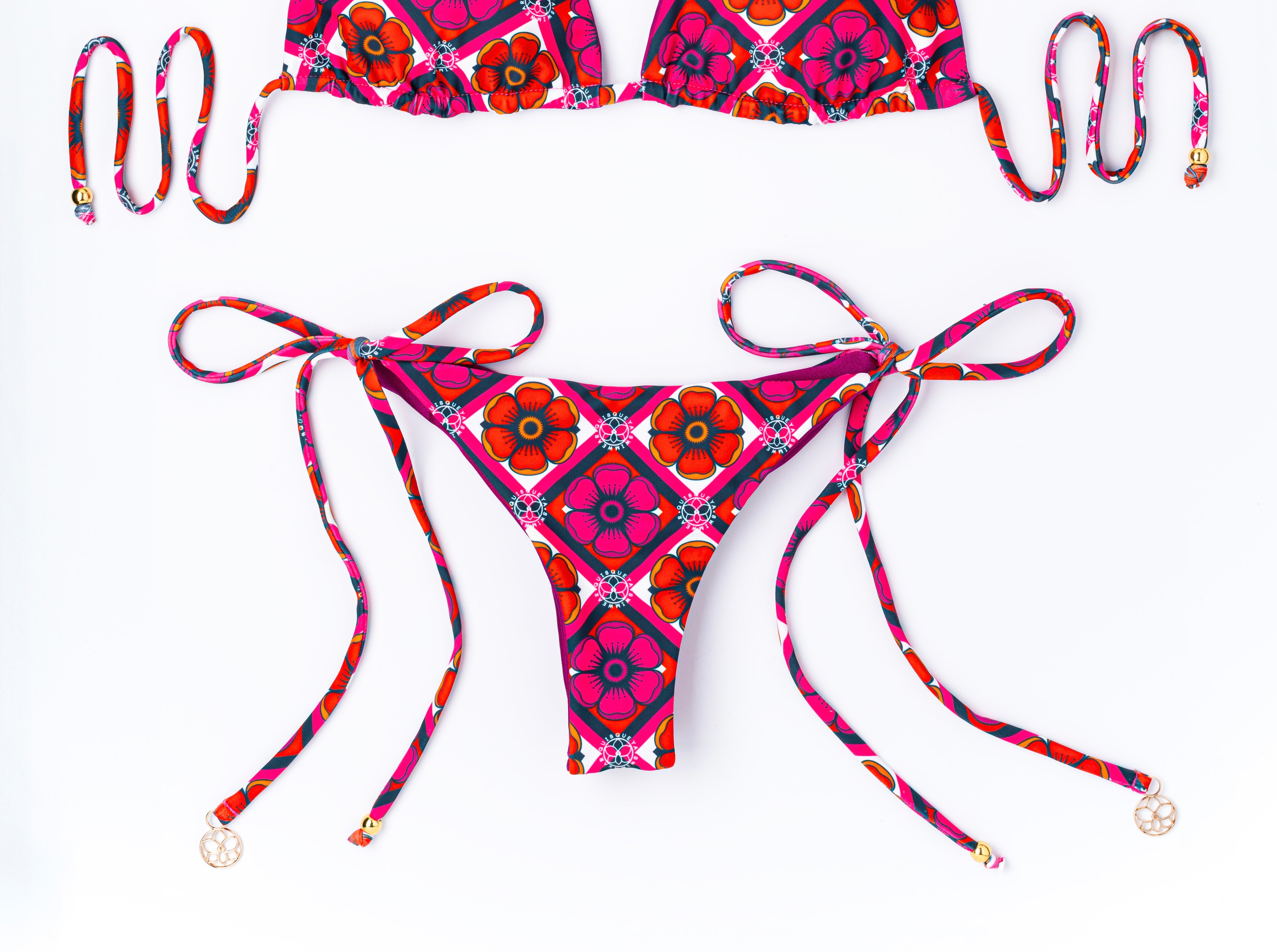 CORALILLO BIKINI BOTTOM - FLORAL PRINT/ MAGENTA