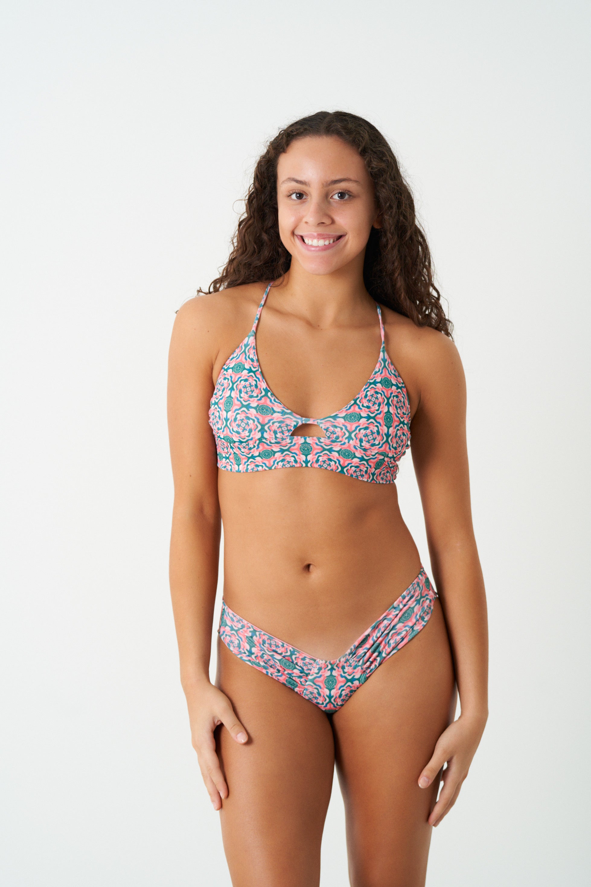 Green Print Bikini Bottom | Printed Bikini Bottom | Quisqueya Swimwear